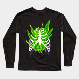 Snake plant and human rib cage sketch Long Sleeve T-Shirt